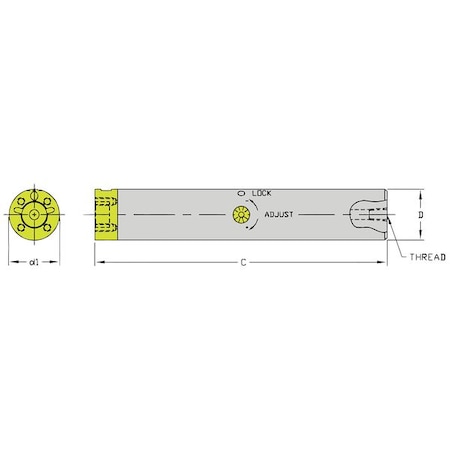 Indexable Boring Bar, CFT B1500-15, 15 in L, Steel MPN:910-000-009