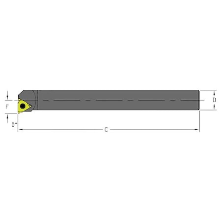 Indexable Thread Turning Tool Holder, D12S LSER3, 10 in L, High Speed Steel, Triangle Insert Shape MPN:910-000-049