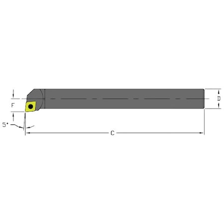 Indexable Boring Bar, D12S SCLCR3, 10 in L, High Speed Steel, 80 Degrees Diamond Insert Shape MPN:910-000-050