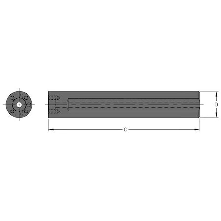 Indexable Boring Bar, A1750-16, 16 in L, High Speed Steel MPN:911-000-004