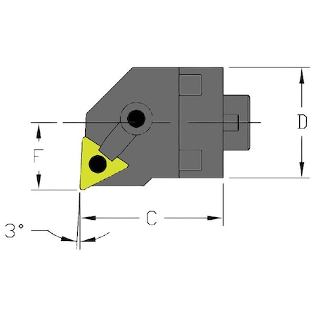 Indexable Cutting Head Unit, MH16 MTUNR3-CFT, 1-5/8 in L, Steel, Triangle Insert Shape MPN:912-000-007