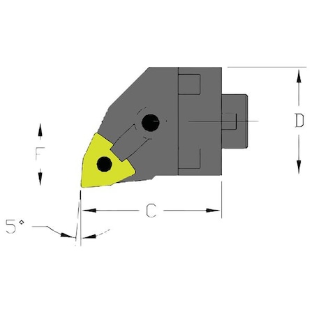 Indexable Cutting Head Unit, MH16 MWLNR4-CFT, 1-5/8 in L, Steel, Trigon Insert Shape MPN:912-000-013