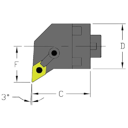 Indexable Cutting Head Unit, MH20 MDUNR3-CFT, 1-5/8 in L, Steel, 55 Degrees Diamond Insert Shape MPN:912-000-028
