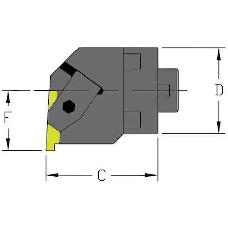 Grooving/Threading Cutting Unit Head, MH24 NEL3-CFT, 1-5/8 in L, Steel, Top Notch Insert Shape MPN:912-000-072