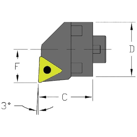 Indexable Cutting Head Unit, MH24 STUCR3-CFT, 1-1/4 in L, Steel, Triangle Insert Shape MPN:912-000-082