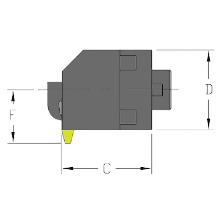 Grooving/Threading Cutting Unit Head, MH32 MTHOR4-CFT, 1-5/8 in L, Steel, Triangle Insert Shape MPN:912-000-142