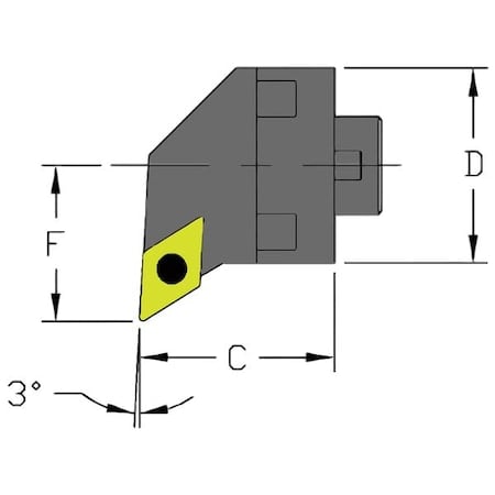 Indexable Cutting Head Unit, MH40 SDUCR3-CFT, 1-5/8 in L, Steel, 55 Degrees Diamond Insert Shape MPN:912-000-198