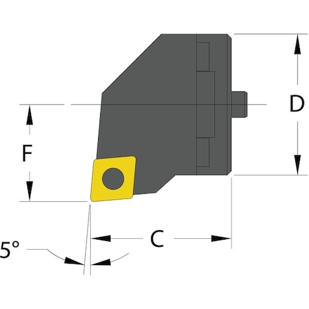 Indexable Cutting Head Unit, SH16 SCLCL3, 0.7870 in L, Steel, 80 Degrees Diamond Insert Shape MPN:912-000-205