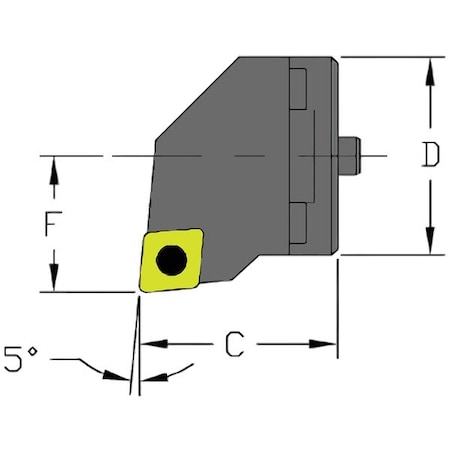 Indexable Cutting Head Unit, SH16 SCLCR3, 0.7870 in L, Steel, 80 Degrees Diamond Insert Shape MPN:912-000-206