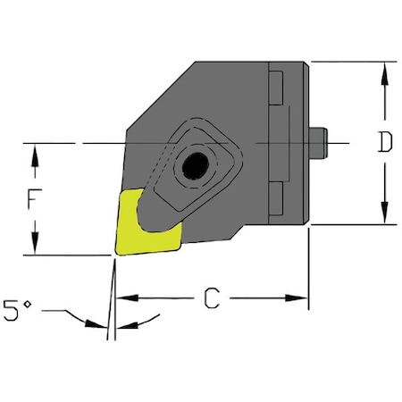 Indexable Cutting Head Unit, SH24 DCLNL4, 1.4960 in L, Steel, 80 Degrees Diamond Insert Shape MPN:912-000-245