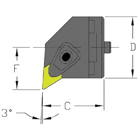Indexable Cutting Head Unit, SH24 DDUNR4, 1.2600 in L, Steel, 55 Degrees Diamond Insert Shape MPN:912-000-248