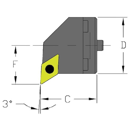 Indexable Cutting Head Unit, SH24 SDUCL3, 1.4960 in L, Steel, 55 Degrees Diamond Insert Shape MPN:912-000-267