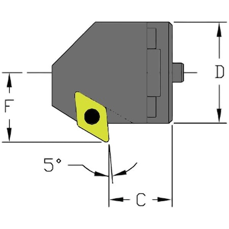 Indexable Cutting Head Unit, SH24 SDXCR3, 0.7870 in L, Steel, 55 Degrees Diamond Insert Shape MPN:912-000-270