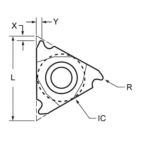 Threading Insert, Triangle, 3/8 in, 3JIRAG, 0.0020 in, Carbide MPN:913-000-026