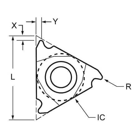 Threading Insert, Triangle, 3/8 in, 3JIRG, 0.0060 in, Carbide MPN:913-000-027