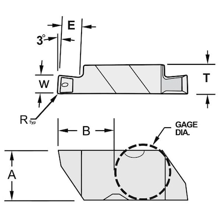 Parting and Grooving Insert, Top Notch, NG, 0.0350 in, Carbide MPN:913-000-330