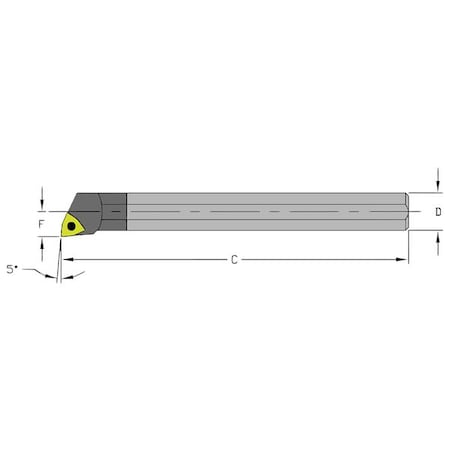 Indexable Boring Bar, C05K SWLCR1.5, 5 in L, Carbide, Trigon Insert Shape MPN:920-000-027