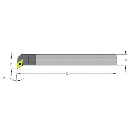 Indexable Boring Bar, E06M SDUCR2, 6 in L, Carbide, 55 Degrees Diamond Insert Shape MPN:920-000-157