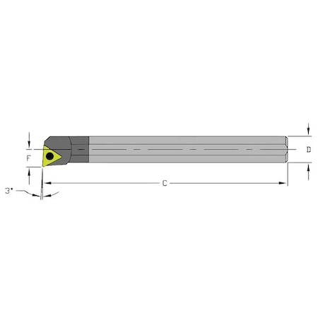 Indexable Boring Bar, E08J STUCL2-312, 4-1/2 in L, Carbide, Triangle Insert Shape MPN:920-000-197