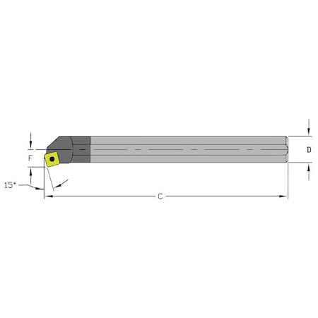 Indexable Boring Bar, E08R SSKCR3, 8 in L, Carbide, Square Insert Shape MPN:920-000-230