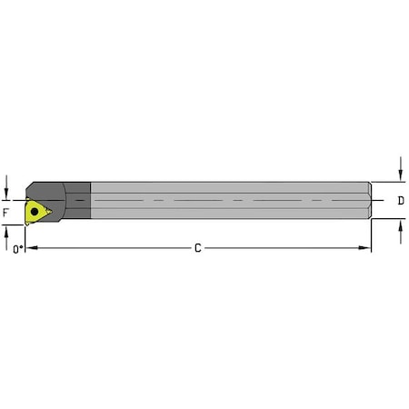 Indexable Thread Turning Tool Holder, E12S LSER3, 10 in L, Carbide, Triangle Insert Shape MPN:920-000-325