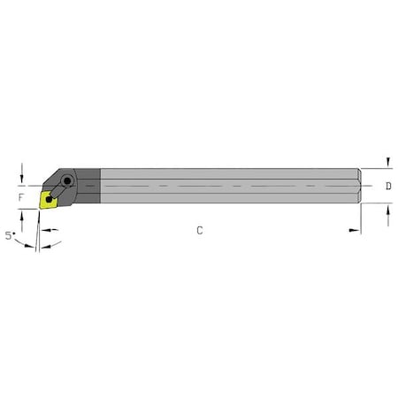 Indexable Boring Bar, E12S MCLNR3, 10 in L, Carbide, 80 Degrees Diamond Insert Shape MPN:920-000-327