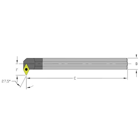 Indexable Boring Bar, E12S SDNCR3, 10 in L, Carbide, 55 Degrees Diamond Insert Shape MPN:920-000-336