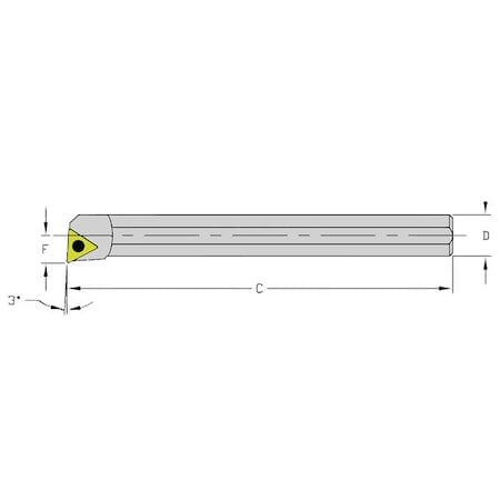 Indexable Boring Bar, HM06J STUCR1.2, 4-1/2 in L, Heavy Metal, Triangle Insert Shape MPN:940-000-007