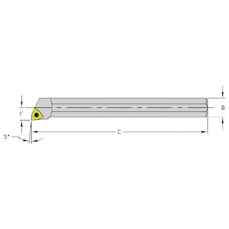 Indexable Boring Bar, HM06Q SWLCR2, 7 in L, Heavy Metal, Trigon Insert Shape MPN:940-000-024