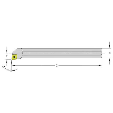 Indexable Boring Bar, HM08J SCLPR2, 4-1/2 in L, Heavy Metal, 80 Degrees Diamond Insert Shape MPN:940-000-028
