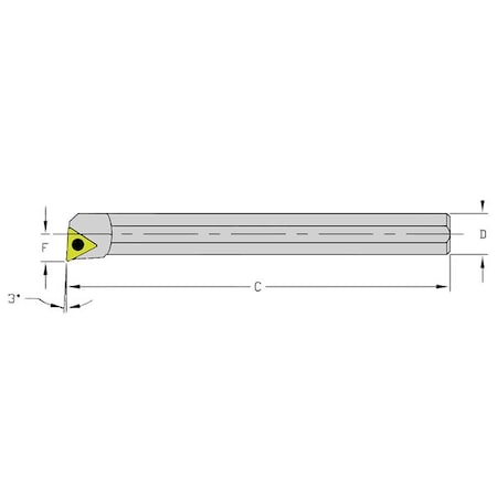Indexable Boring Bar, J04F STUCL1.2, 3 in L, Heavy Metal, Triangle Insert Shape MPN:940-000-102