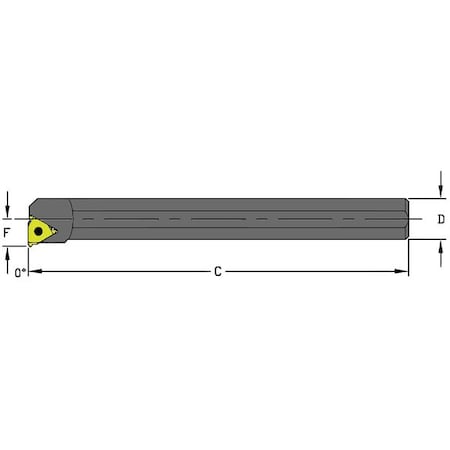 Indexable Thread Turning Tool Holder, A16R LSER3, 8 in L, High Speed Steel, Triangle Insert Shape MPN:957-000-132