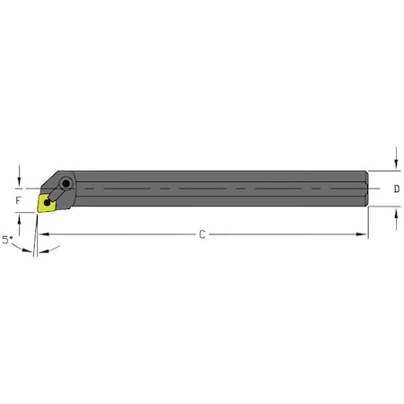 Indexable Boring Bar, A16S MCLNL3, 10 in L, High Speed Steel, 80 Degrees Diamond Insert Shape MPN:957-000-151