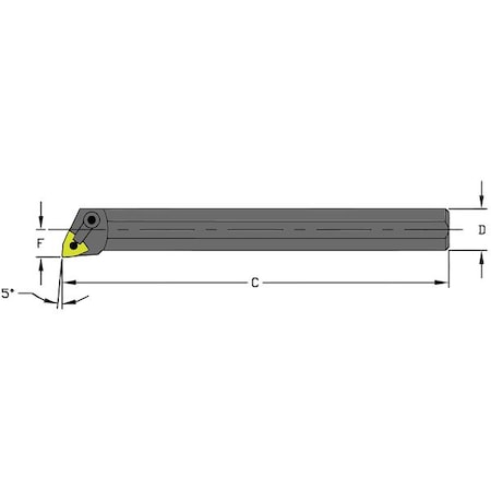 Indexable Boring Bar, A16S MWLNL4, 10 in L, High Speed Steel, Trigon Insert Shape MPN:957-000-159