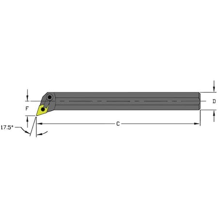 Indexable Boring Bar, A20T MDQNL4, 12 in L, High Speed Steel, 55 Degrees Diamond Insert Shape MPN:957-000-169