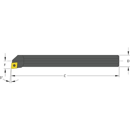 Indexable Boring Bar, S02.5G SCLDL1.2, 3-1/2 in L, High Speed Steel MPN:957-000-207