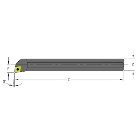 Indexable Boring Bar, S05G SCLPR1.8, 3-1/2 in L, High Speed Steel, 80 Degrees Diamond Insert Shape MPN:957-000-231