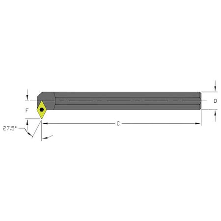 Indexable Boring Bar, S10Q SDNCR2, 7 in L, High Speed Steel, 55 Degrees Diamond Insert Shape MPN:957-000-321