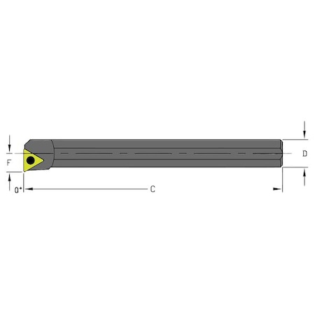 Indexable Boring Bar, S12Q STFPR3, 7 in L, High Speed Steel, Triangle Insert Shape MPN:957-000-352