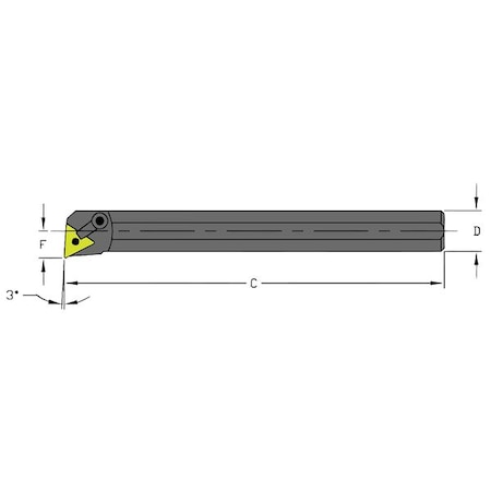 Indexable Boring Bar, S20U MTUNR3, 14 in L, High Speed Steel, Triangle Insert Shape MPN:957-000-422
