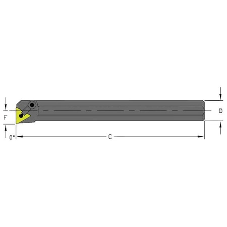 Indexable Boring Bar, S24U MTFNR4, 14 in L, High Speed Steel, Triangle Insert Shape MPN:957-000-435