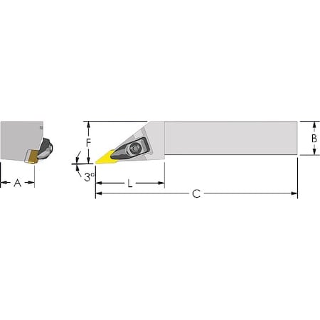 Indexable Profiling End Mill, 3/4