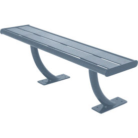 UltraSite® Hartford 6' Bench without Back In-Ground Mount Gray 12S-HS6