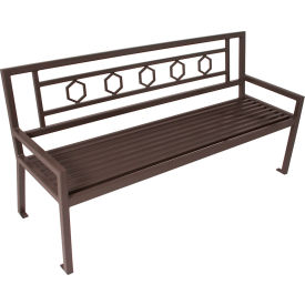 UltraSite® Huntington 6' Bench with Back Surface Mount Brown 53-HX6