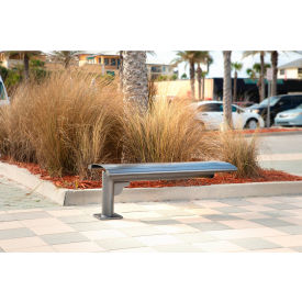 UltraSite® Phoenix 4' Cantilever Steel Bench without Back Surface Mount Gray 66SM-HS4