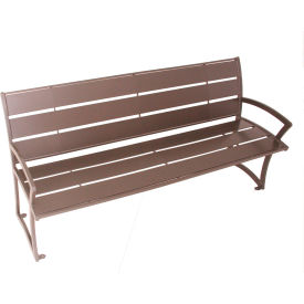 UltraSite® Madison 6' Outdoor Bench with Back Surface Mount Brown 71-S6