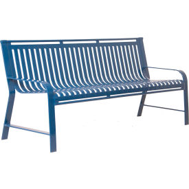 UltraSite® Oxford 4' Outdoor Bench with Back Surface Mount Blue 86-S4