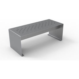 UltraSite® Pasadena 4' Outdoor Straight Bench without Back Surface Mount Gray 15-P4