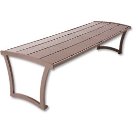 UltraSite® Madison 6' Outdoor Bench without Back & with Armrests Surface Mount Brown 73-S6