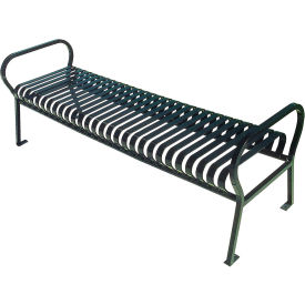 UltraSite® Hamilton Slat Bench w/o Back Surface Mount 4'L Black 92-S4-BLK
